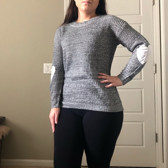 Gray Heart Patch Marled Sweater - Picture 2 of 8